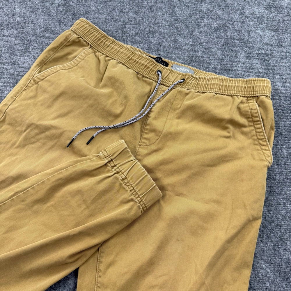 Aeropostale Jogger Pants Large Tan Twill Elastic Waist Drawstring Men's